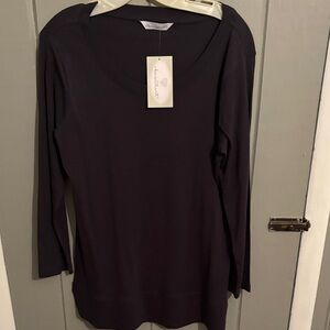 Navy long sleeve cotton tee for layering . New with tags